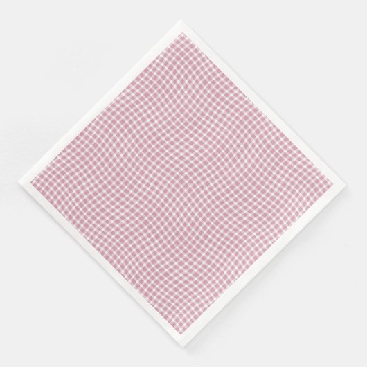 Pink White Plaid Checker Seamless Pattern Serviette (Ecke)
