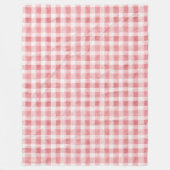 Pink White Plaid Stripes Fleecedecke (Vorderseite)
