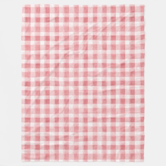 Pink White Plaid Stripes Fleecedecke (Vorderseite)