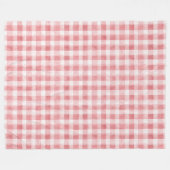 Pink White Plaid Stripes Fleecedecke (Vorderseite (Horizontal))