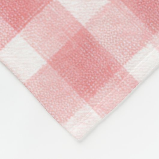 Pink White Plaid Stripes Fleecedecke (Ecke)