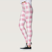 Pink White Plaid Stripes Leggings (Links)