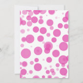 Pink & White Polka Dot Blasen OH BABY Dusche Einladung (Rückseite)