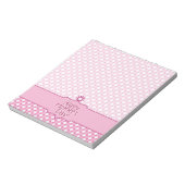 Pink white Polka dot Blume Mütter Day Notizblock (Rotiert)
