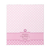 Pink white Polka dot Blume Mütter Day Notizblock (Vorderseite)