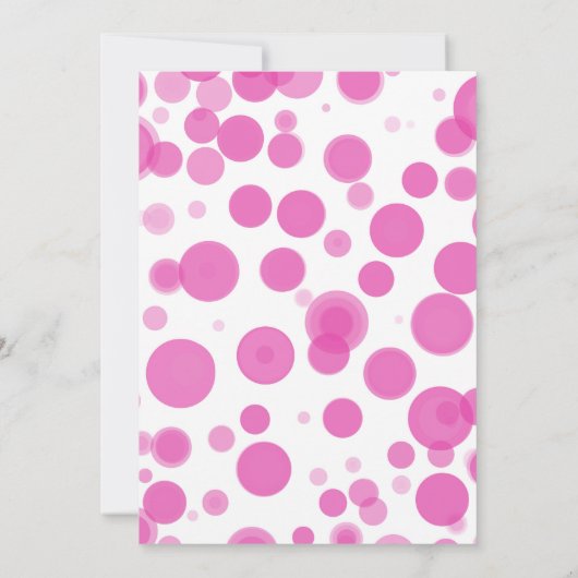 Pink & White Polka Dot Bubbles Überraschendes Part Einladung (Rückseite)