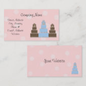 Pink White Polka Dot Designer Cakes Visitenkarte (Vorne/Hinten)