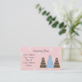 Pink White Polka Dot Designer Cakes Visitenkarte (Stehend Vorderseite)