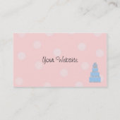 Pink White Polka Dot Designer Cakes Visitenkarte (Rückseite)