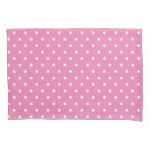 Pink & White Polka Dot Muster Kissenbezug (Vorderseite-Links)