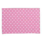 Pink & White Polka Dot Muster Kissenbezug (Vorderseite-Rechts)