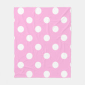 Pink White Polka Dot Pattern Fleecedecke (Vorderseite)
