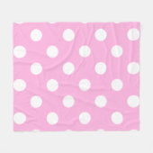 Pink White Polka Dot Pattern Fleecedecke (Vorderseite (Horizontal))