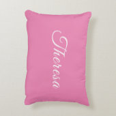 Pink & White Polka-Dot Personalisiert Akzent Kisse Dekokissen (Rückseite(Vertikal))