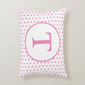 Pink & White Polka-Dot Personalisiert Akzent Kisse Dekokissen (Vorderseite(Vertikal))