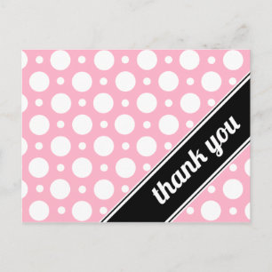 Pink & White Polka Dot Vielen Dank für Ihre Postka Postkarte