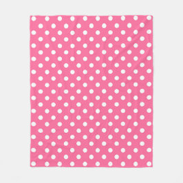 Pink White Polka Dots Design Fleecedecke