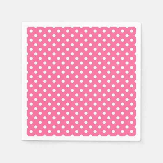Pink White Polka Dots Design Serviette (Vorderseite)