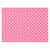 Pink White Polka Dots Design Tischdecke (Vorderseite (Horizontal))