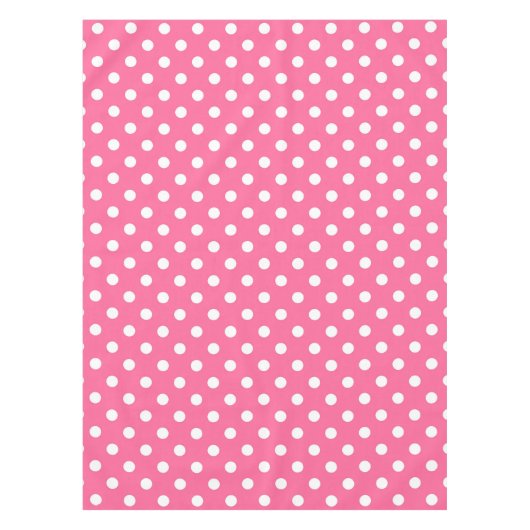Pink White Polka Dots Design Tischdecke (Vorderseite)