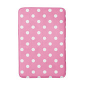 Pink & White Polka Dots Dot Badematte (Vorderseite Vertikal)