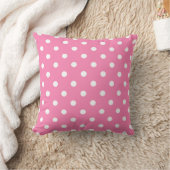 Pink & White Polka Dots Dot Kissen (Decke)