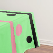Pink White Polka Dots Green Tischdecke (Beispiel)