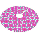 Pink & White Polyester Weihnachtsbaumdecke (Schrägansicht)