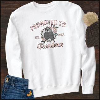 Pink & White Promoted To Grandma Newborn Photo Sweatshirt