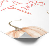 Pink White Pumpkin Fall Süßigkeiten und Leckereien Poster (Ecke)