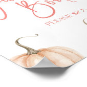 Pink White Pumpkin Herbst Gästebuchsignatur Poster (Ecke)