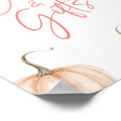 Pink White Pumpkin Herbst Herbstkarten & Geschenke Poster (Ecke)