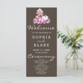 Pink & White Pumpkins Fall Brown Wedding Program (Stehend Vorderseite)