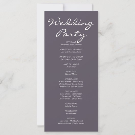 Pink & White Pumpkins Fall Gray Wedding Program (Rückseite)
