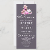 Pink & White Pumpkins Fall Gray Wedding Program (Vorderseite)