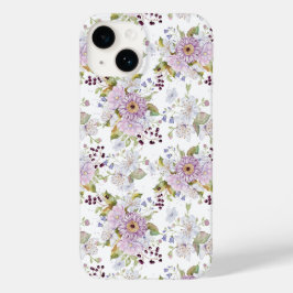 Pink White Purple Watercolor Wildflower Case-Mate iPhone 14 Hülle