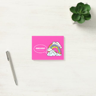 Pink White Rainbow Illustrative Preschool-Lehrer Post-it Klebezettel