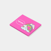 Pink White Rainbow Illustrative Preschool-Lehrer Post-it Klebezettel (angewinkelt)
