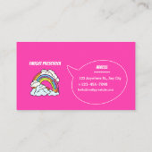 Pink White Rainbow Illustrative Preschool-Lehrer Visitenkarte (Rückseite)