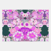 PINK WHITE RED BLUME Peony, Rose Japanisches Blume Geschenkpapier Set (Vorderseite 3)