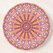 Pink white red orange mandala Lesbian pride Getränkeuntersetzer (Vorne)