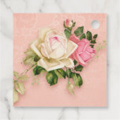 Pink & White Rose Bouquet Vielen Dank Geschenkanhänger (Rückseite)