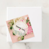 Pink & White Rose Bouquet Vielen Dank Geschenkanhänger (Beispiel)