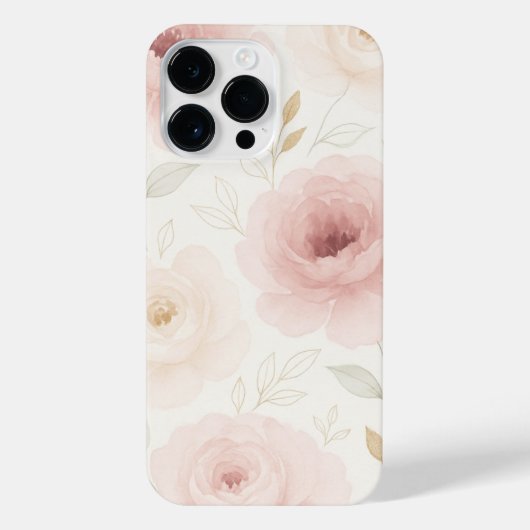 Pink & White Rose Phone Case – Floral Protective iPhone Hülle (Rückseite)