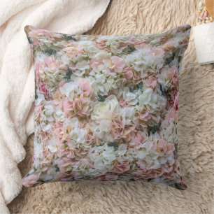 Pink White Roses Bridal Blumenmuster Kissen