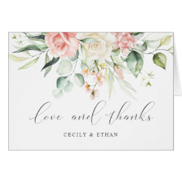 Pink White Roses Eucalyptus Wedding Vielen Dank