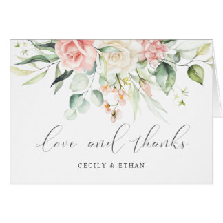 Pink White Roses Eucalyptus Wedding Vielen Dank