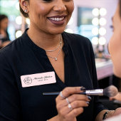 Pink & White Script Makeup Personalize Namensschild