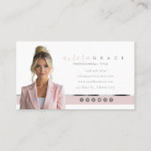 Pink & White Silver Chic Visitenkarte (Rückseite)