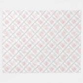 Pink White Silver Glitzer Squares Fleecedecke (Vorderseite (Horizontal))